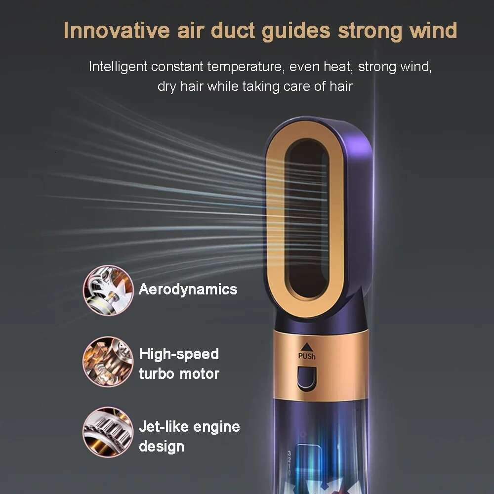 6 in 1 Blow Dryer Brush Versatile Hair Styler Rotating Curling Wand Straightener Ionic Hot Air Comb for Women