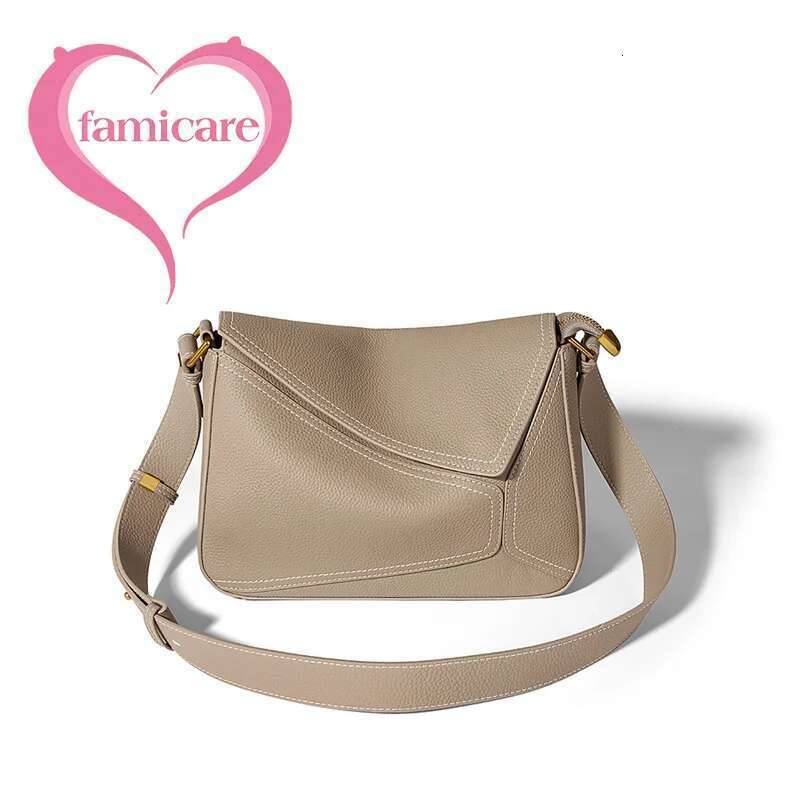 Women's Genuine Leather Geometric Tote 2024 Autumn Lady Underarm Shoulder Bag Female Popular Commuter Messenger Handbag