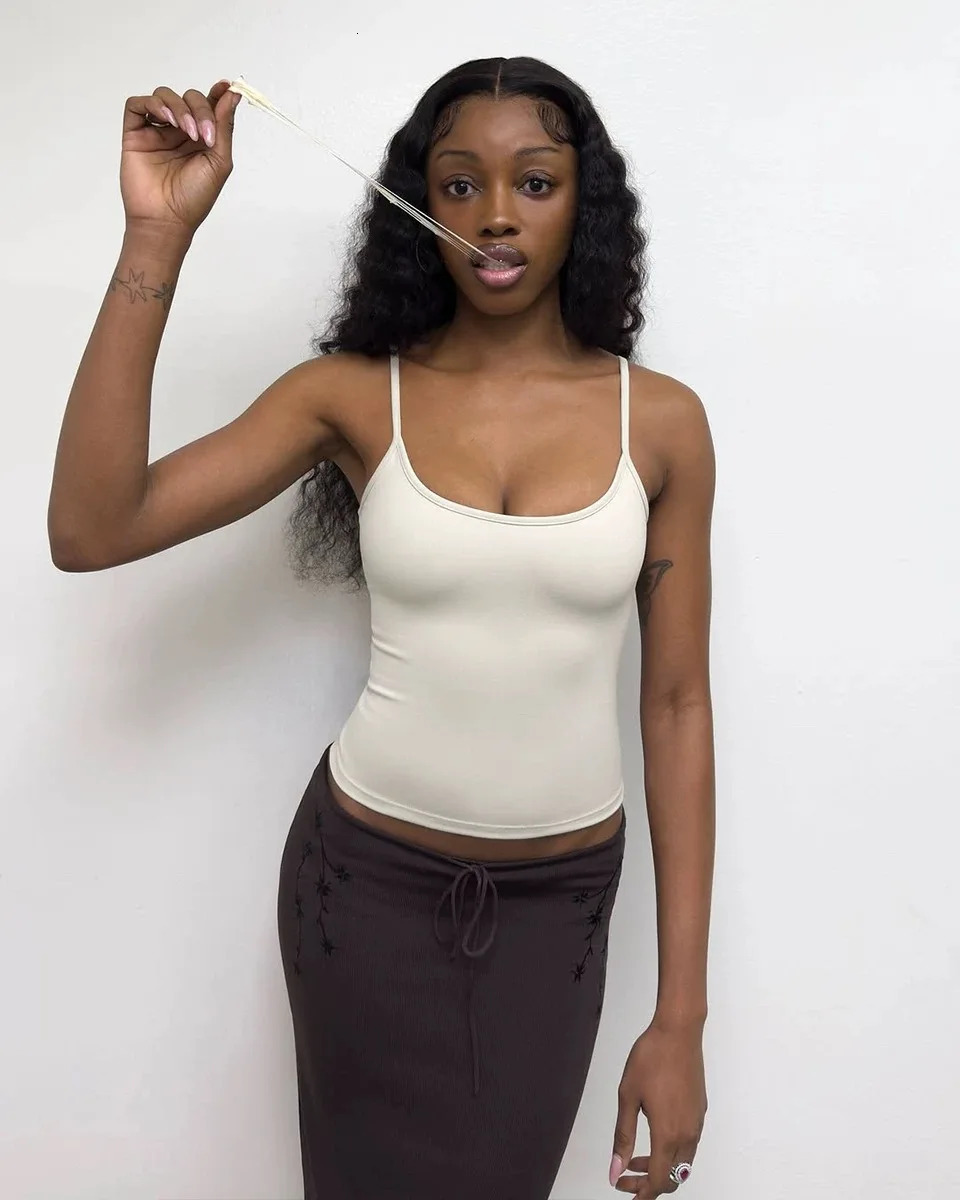 Tank 25ss minimalist style solid color sexy closefitting breathable camisole 250515