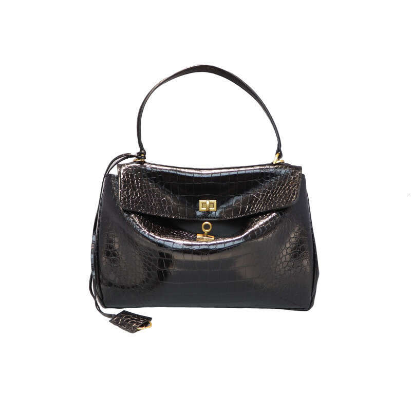 Tote Bag New Rodeo Crocodile Pattern Tote Large Capacity Soft Lock Kelly Genuine Leather Single Shoulder Crossbody Bag KQ