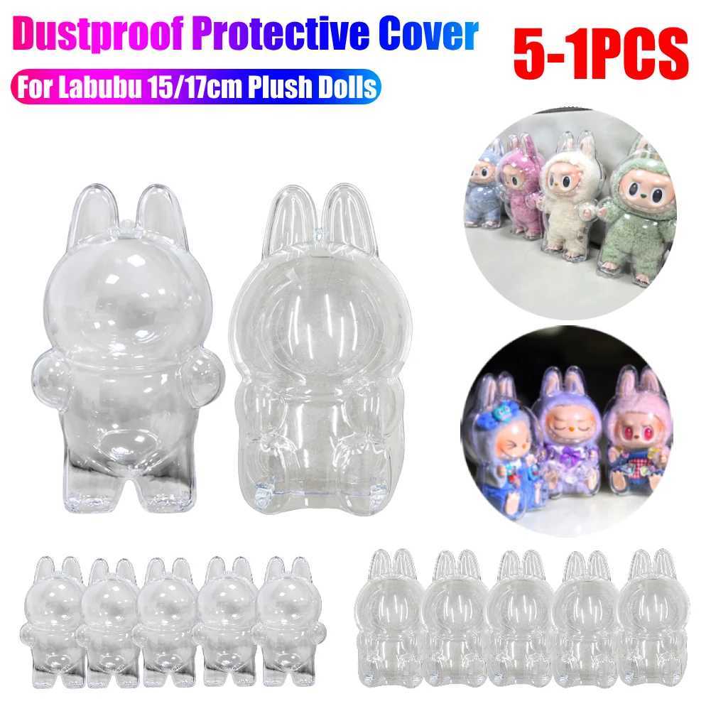 For Labubu V1 V2 Transparent Protective Cover Dustproof Hanging Plush Doll Bag Monster Toy Elf Doll Storage Box Display Cover Z250515-1