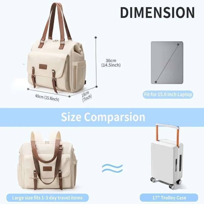 Large Capacity Multifunctional Three Use Diagonal Cross Insulation Mother and Baby Bag Essential for Long-distance Travel