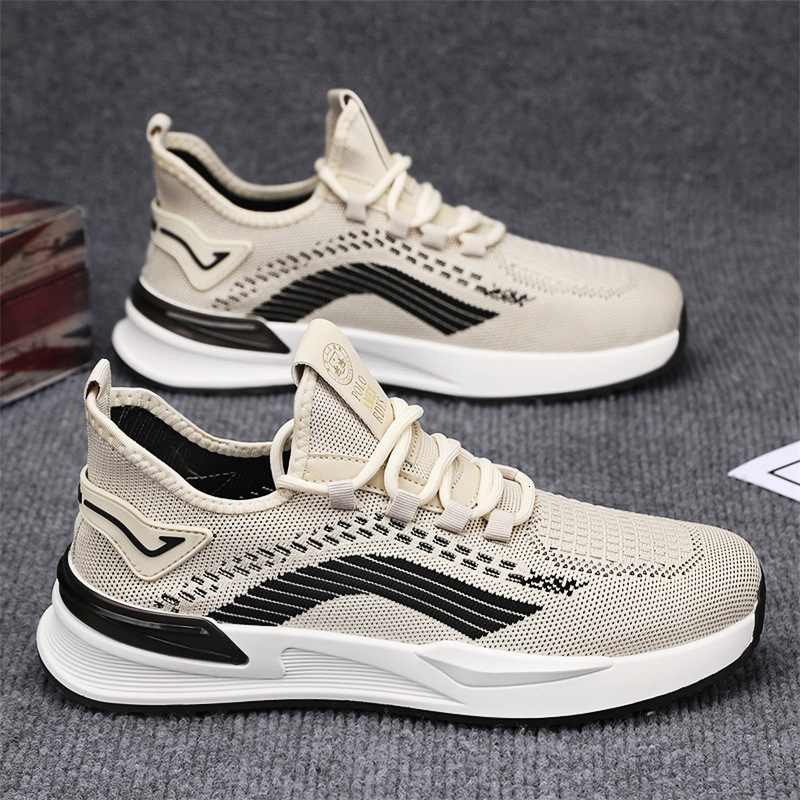 summer breathable thin mesh fly woven men's youth lightweight running sports casual shoes