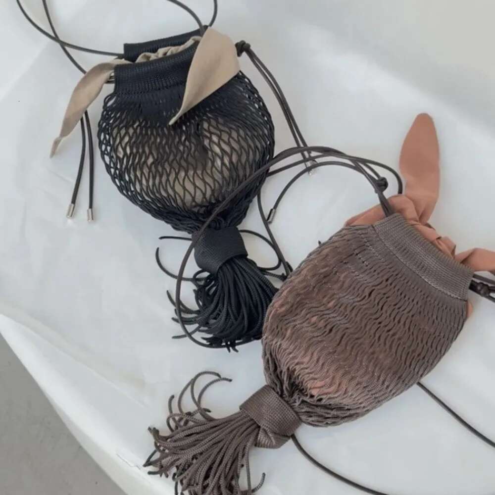 2025 Summer New Casual All-Match Messenger Fishing Net Women Trendy Personalized Shoulder Bag Ruched Streetwear Crossbody Bags