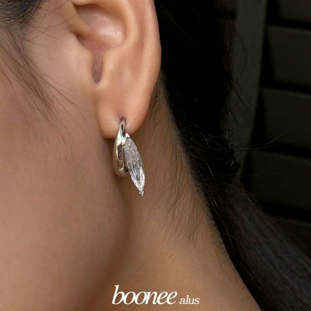 Boonee alus simple temperament exquisite horse eye ring zircon circle women's summer cool feeling earrings