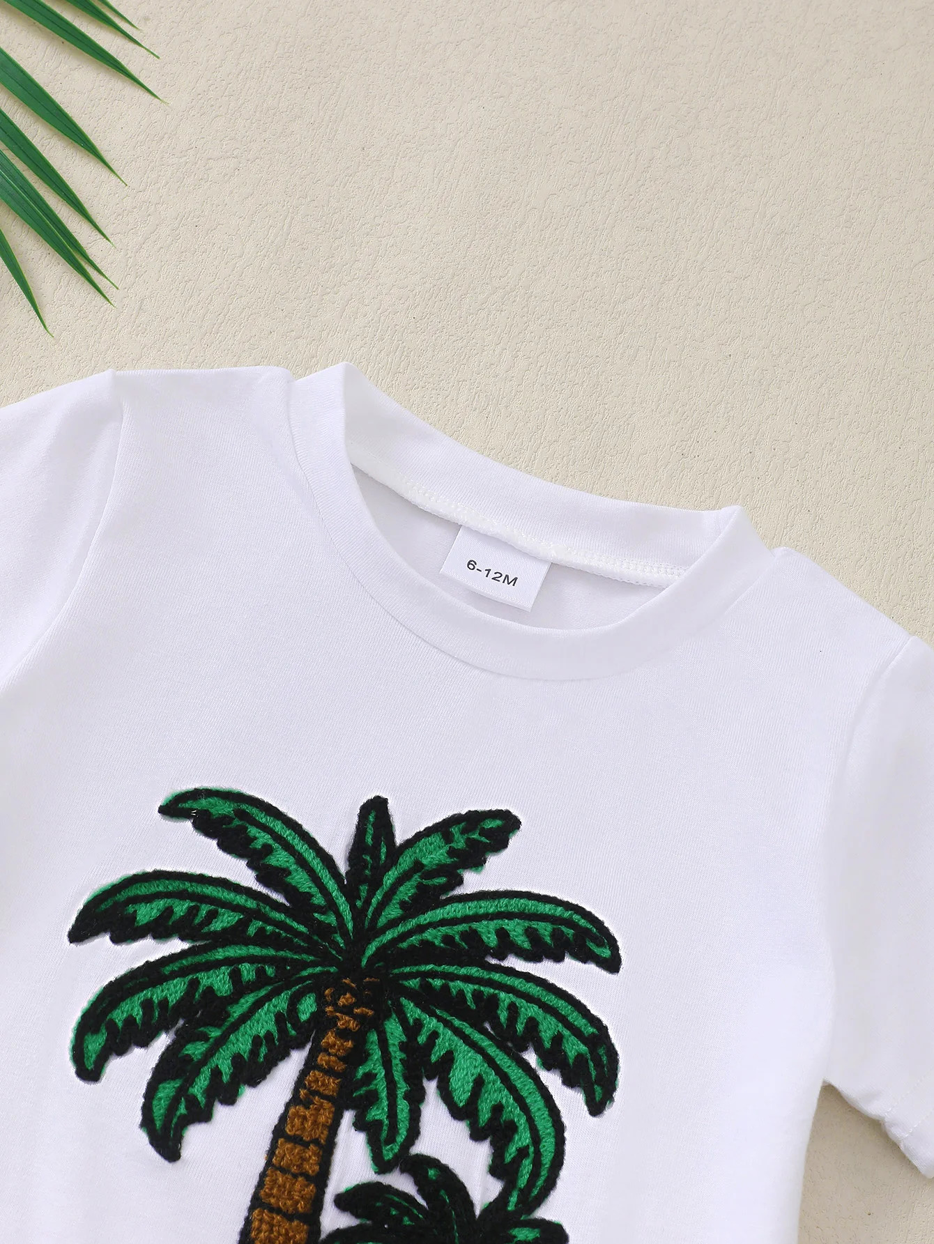 Baby Boys Summer Short Sleeve Outfit Coconut Tree Pattern Infant Clothing Set Comfortable And Stylish Toddler Ensemble 250515