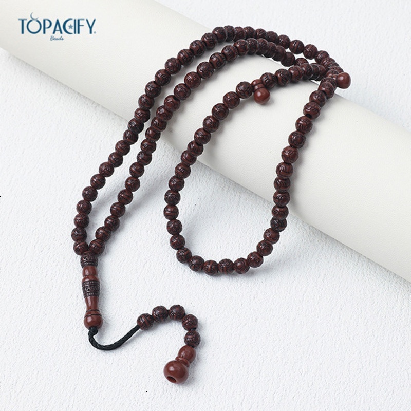 99 Muslim beads, 7-centimeter imitation wooden prayer beads