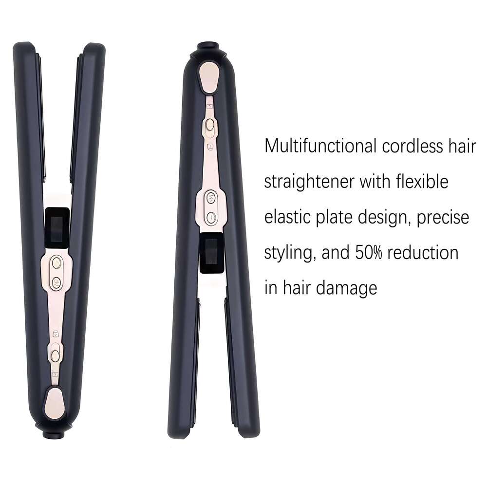 Wireless Portable Type-C Hair Straightener Curler for Instant Styling Perfect Travel and Dorm Use Gift
