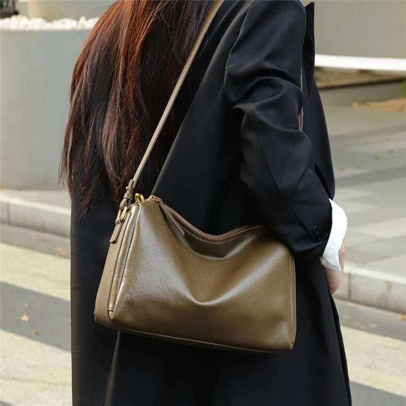 Hifashion 100% Genuine Leather Underarm Shoulder Bags For Women 2025 Trend Designer Crossbody Hobos Top Handle Ladies Handbags