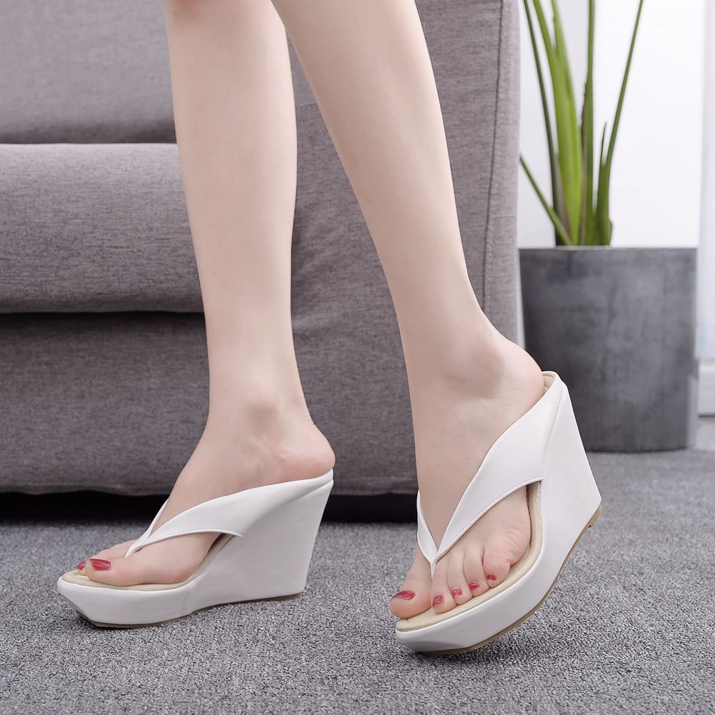 2025 new hot free shipping Wide-fit high-platform water-resistant beach sandals, toe-hing flat sandals with thick soles and block heels size 33-42