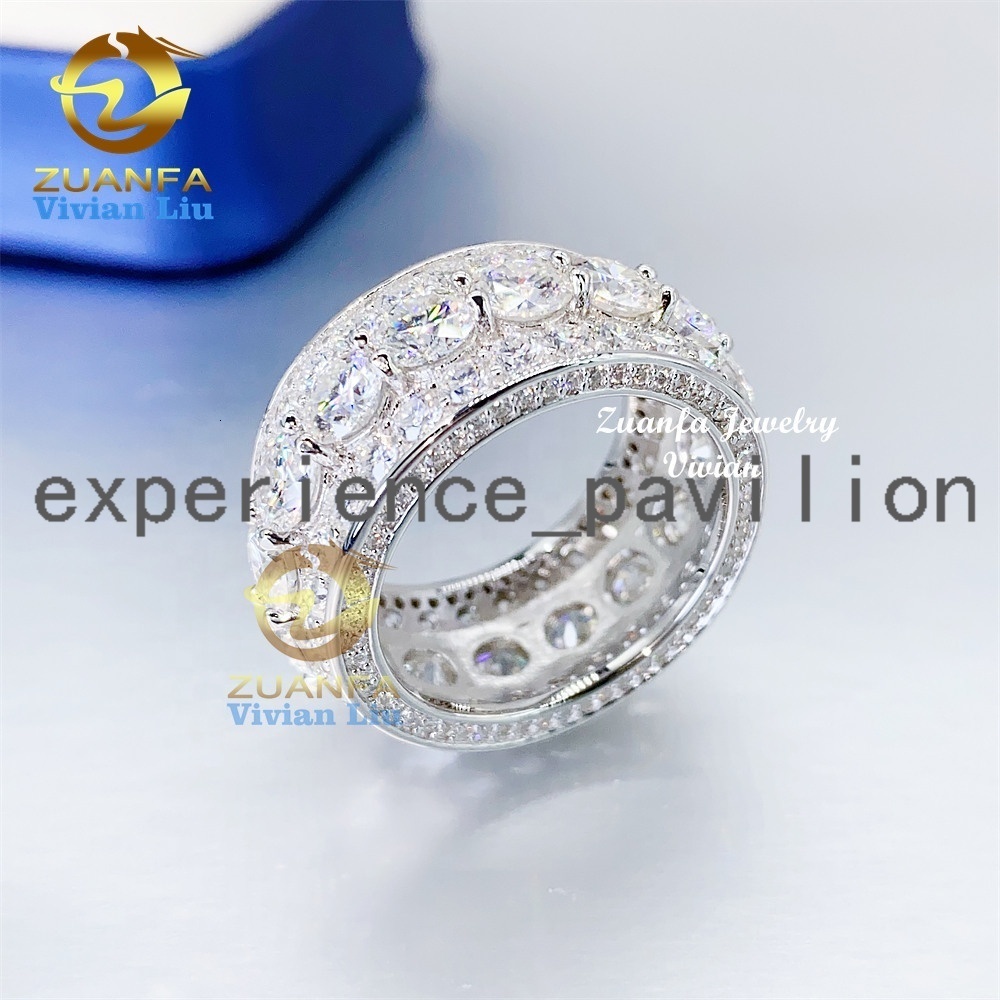 Fashion Jewelry 925 Sterling Silver Iced Out Hip Hop moissanite moissanite or Vvs Moissanite Ring