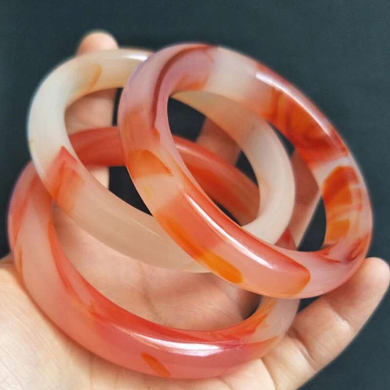 Red Flower Agate Charm Fashion High Jewelry Elegant Designer Ladies Couple Bracelet Holiday Gift