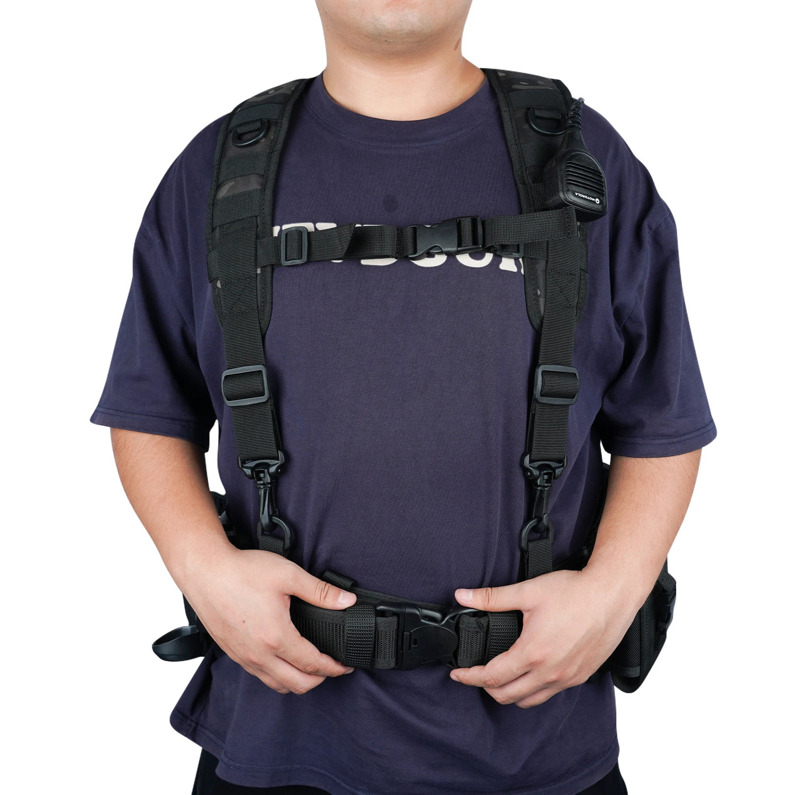 Tactical Suspenders for Duty Belt Harness Law Enforcement with Adjustable Strap and 4 Tool Belt Loops 250515
