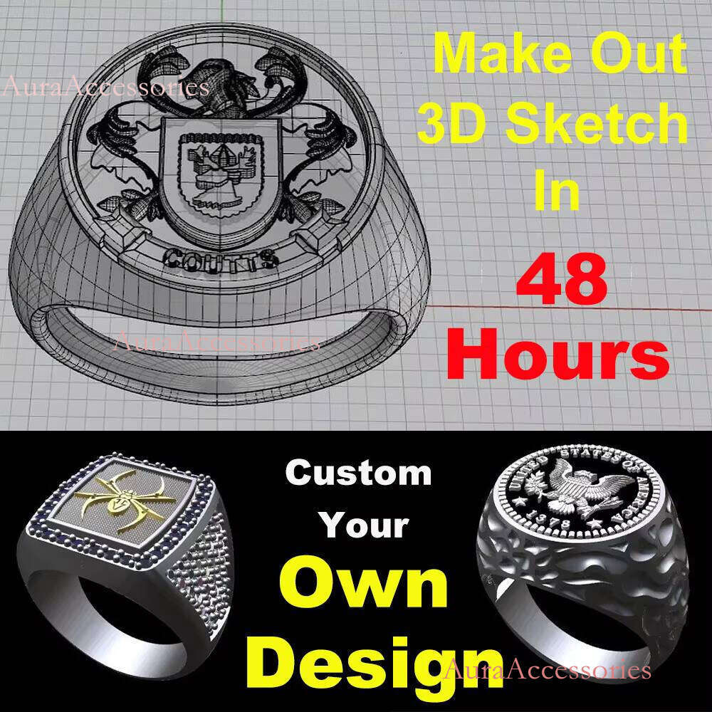 Iced Out Sterling Sier Baguette VVS Moissanite Dia Custom Hip Hop Letter Ring for Men