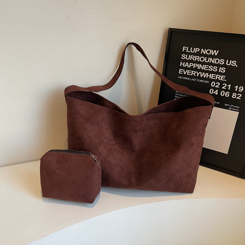 Free Delivery Designer Bag Niche Suede Tote For Women 2025 New Autumn And Winter Large Capacity Commuting Armpit Shoulder Fashion Luxury Bag