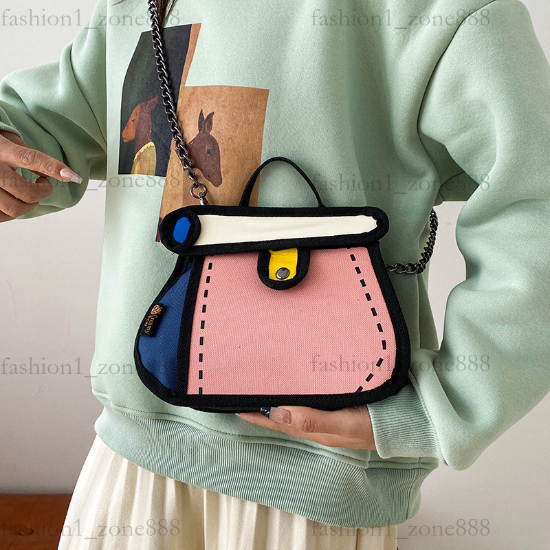 Super Cute Designer Bag Fashion 2D Cartoon Tote Bag High Quality Canvas Handbag Luxury Mini Shoulder Bags Outdoor Beach Party Holiday Gift Summer Godd
