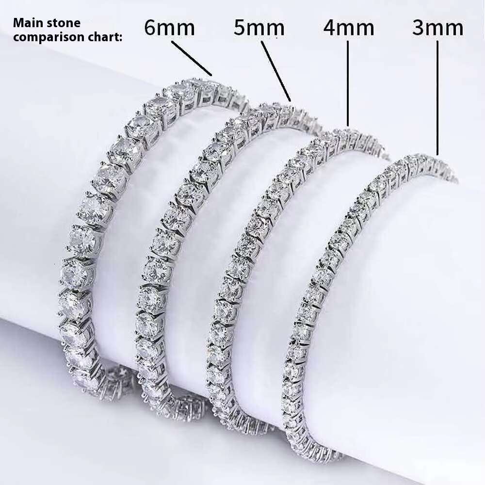 Hip Hop Bracelet 925 Silver Moissanite Tennis Bracelet Fine Chain Link Customizable Brand Jewelry