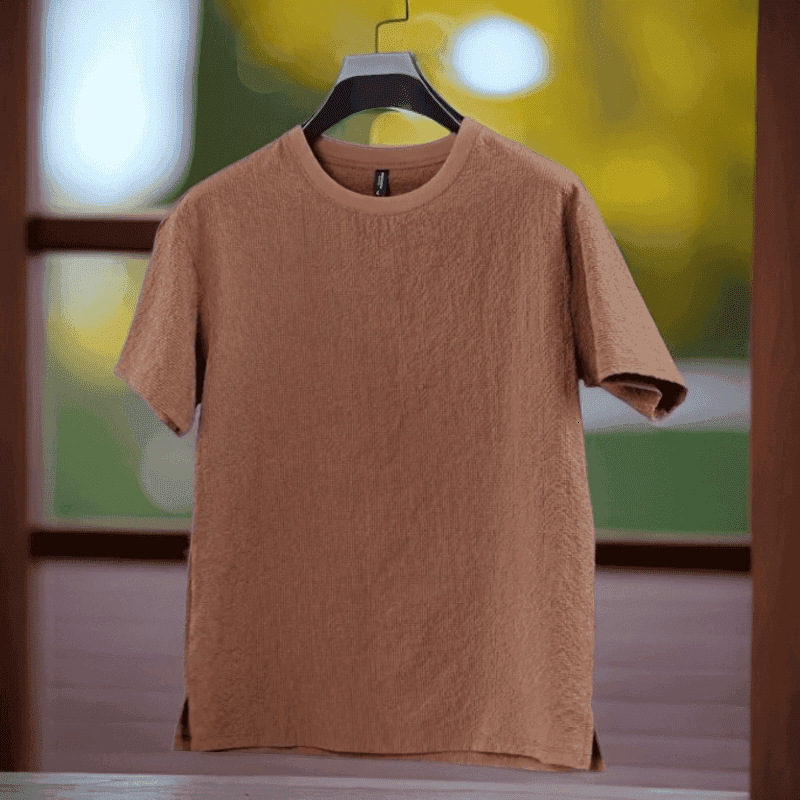 Men's summer new wide open bottom hem designer versatile breathable short sleeved fashionable T-shirt
