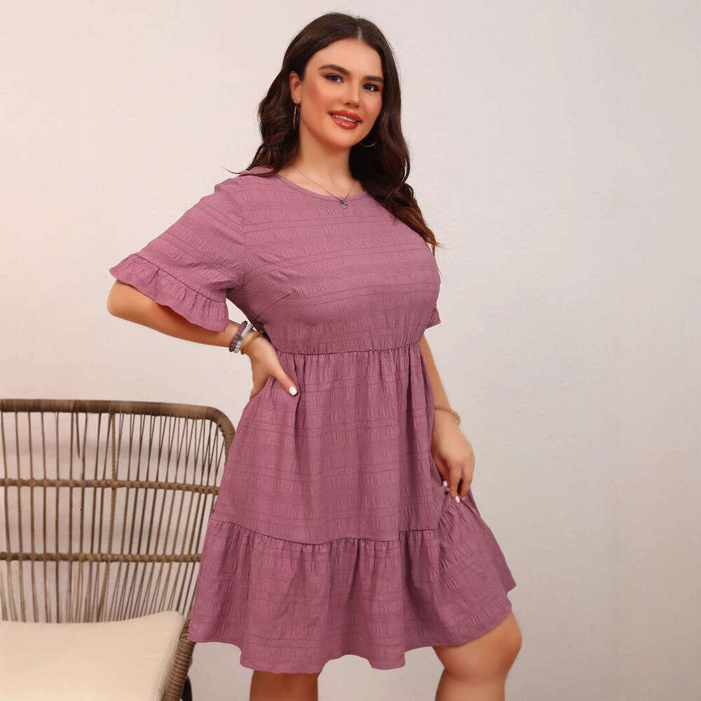 Plus Size Tender June Skirt Dresses for Woman Party Promdress Women Dress June Summer Dresses Black Dress Womens Loose Casual Short Sleeved Waist Flow