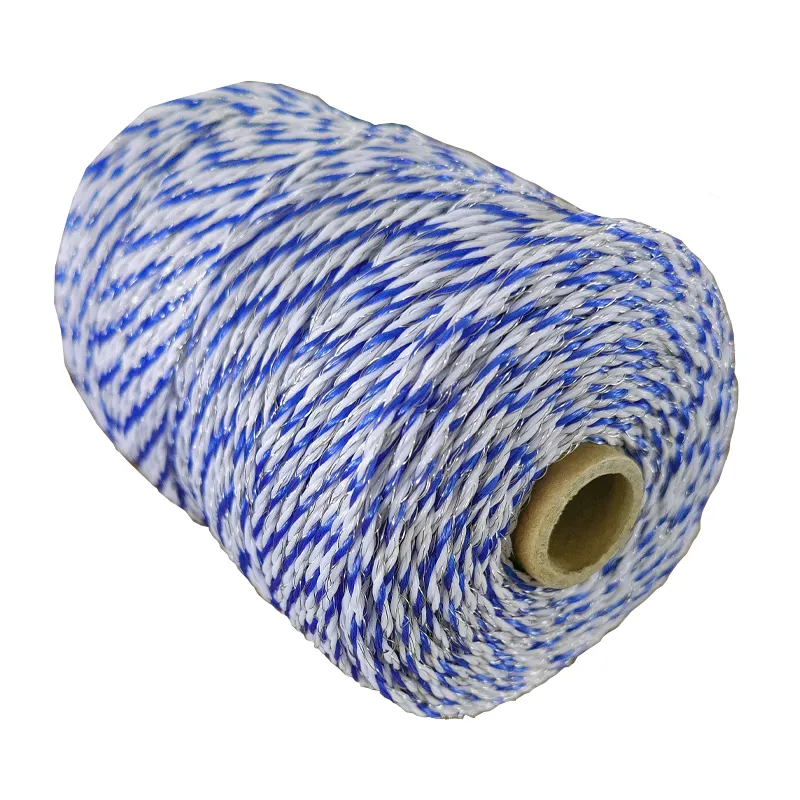 Electric Fence Polywire 656 Feet 200 Meters, Portable Livestock Fencing Polywire Roll Stainless Steel Conductive Fence Rope
