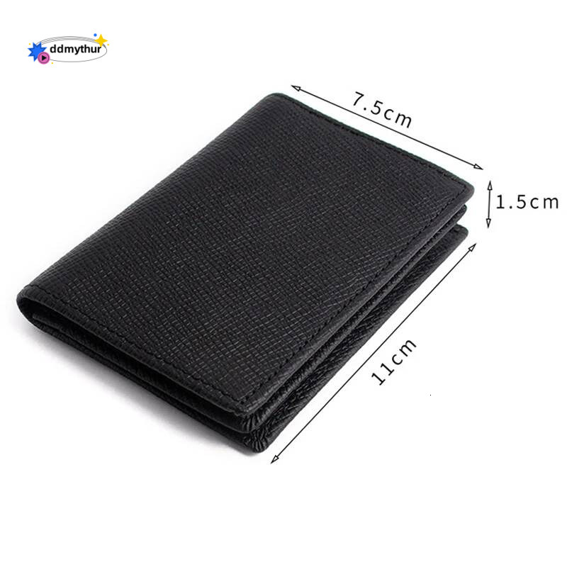 Genuine Leather Business Card Holder Slim RFID Wallet for Men Women Cards ddmythur