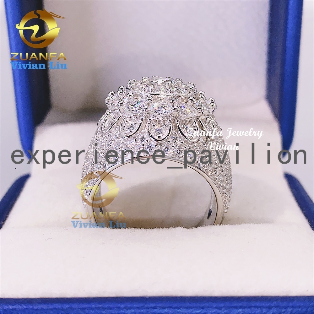 Fine Jewelry Diamond 925 Sterling Silver moissanite moissanite or Vvs Moissanite Diamond Hip Hop Ring