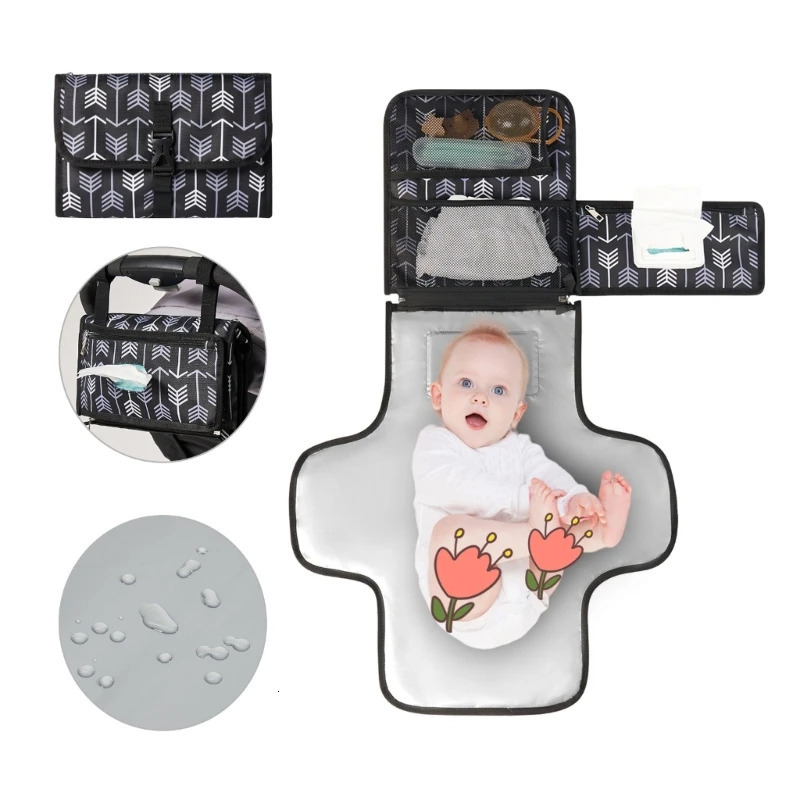 Foldable Baby Changing Pad Portable borns Waterproof Diaper Mat Hangable Strollers Organiser Case for Infant Toddlers 250515