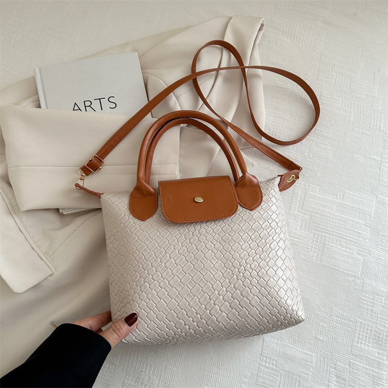 Knitted Pattern For Women 2025 New Fashionable Commuter Simple Handbag PU New Free Delivery Designer Bag Texture Trendy Single Shoulder Luxury Bag Cro