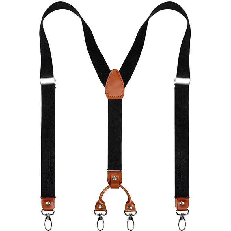 2.5 Cm Jeans Hook Buckle Y Strap Clip 4 Clips Adult Shirt Suit Strap Pants Accessories Suspenders 250515