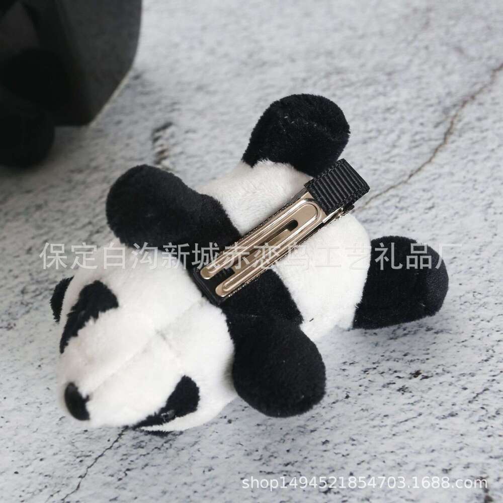 Panda brooch crouching bear pin cute panda doll cartoon plush accessories