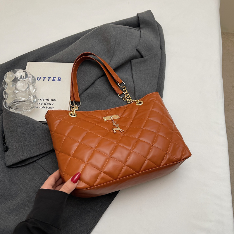 Fashion And Bag With Luxury Bag Diamond Grid New Free Delivery Designer Bag Embroidery Thread Chain Single Shoulder 2025 New Trendy Big Bag Women'