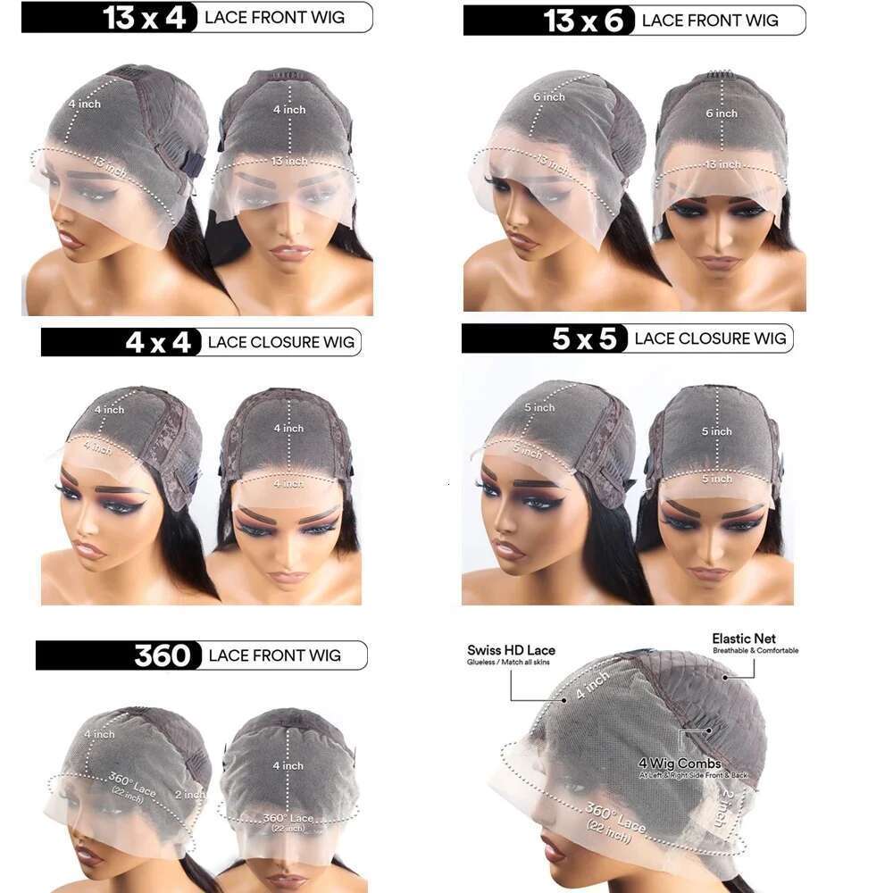 13X6 Body Wave HD Transparent Lace Front Human Hair Wig 40 Inch Pre Preplucked 5X5 200 Density Glueless Brazilian Wigs For Women