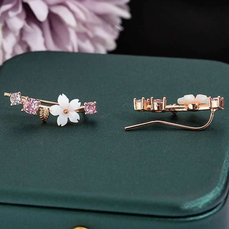 New Arrival Shell Flower Necklace Sets For Women Zircon Stud Earrings Leaf Chokers Bridal Wedding Jewelry