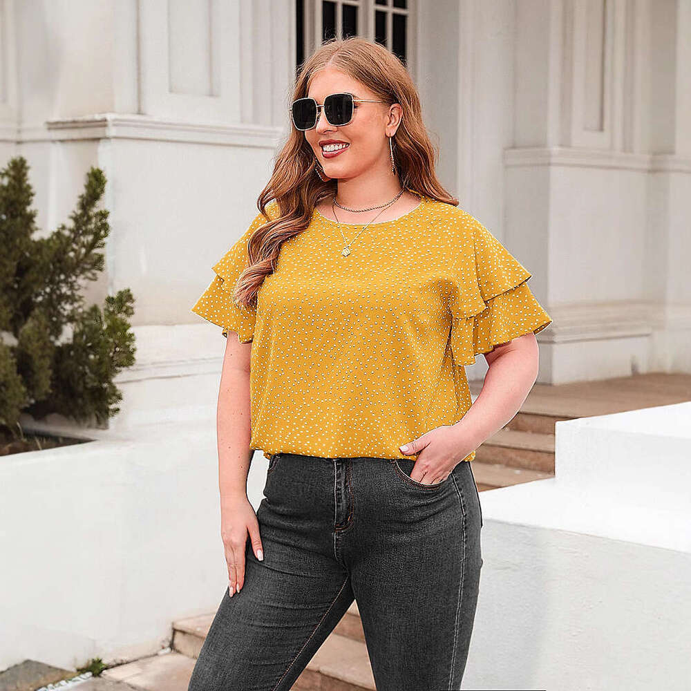 Plus Size T Shirt Womens Tops Women T Shirt Blue Designer Tops Women Designer Men New Pok Dot Loose Casual T-shirt Womens Round Neck Short Sleeve Comm