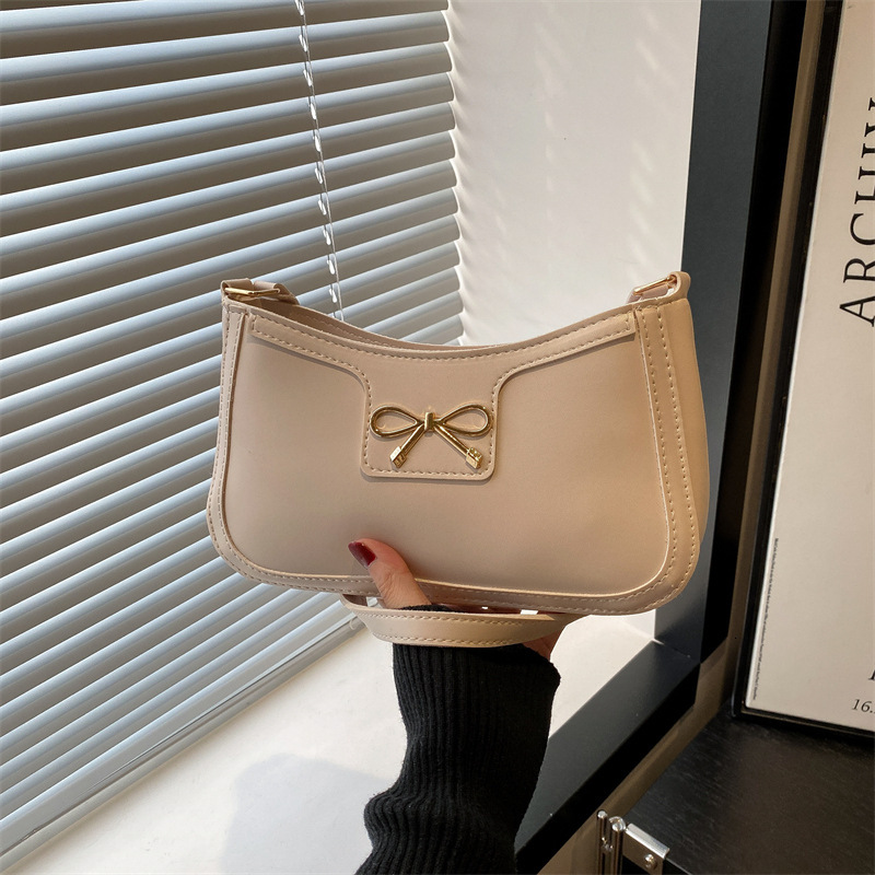 For Women Korean Style High Personality Light Luxury New Free Luxury Bag Delivery Designer Bag One Shoulder Crescent Bag New French Fashion Niche Desi