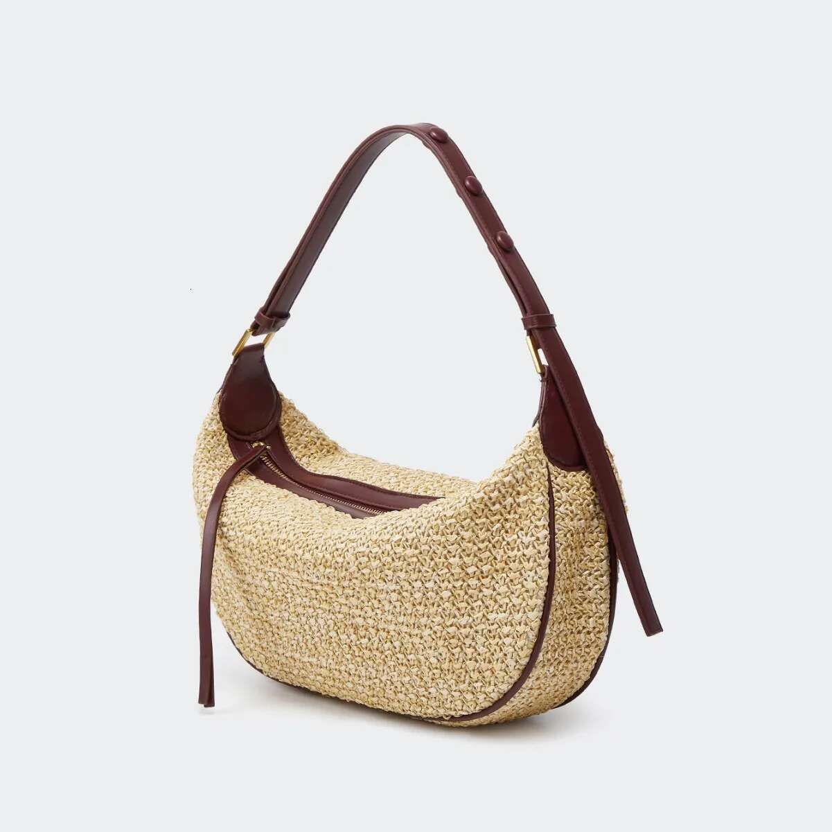 Summer New Women's Shoulder Crossbody Armpit Straw Seaside Beach Travelling Shopper Totes Woven Bag