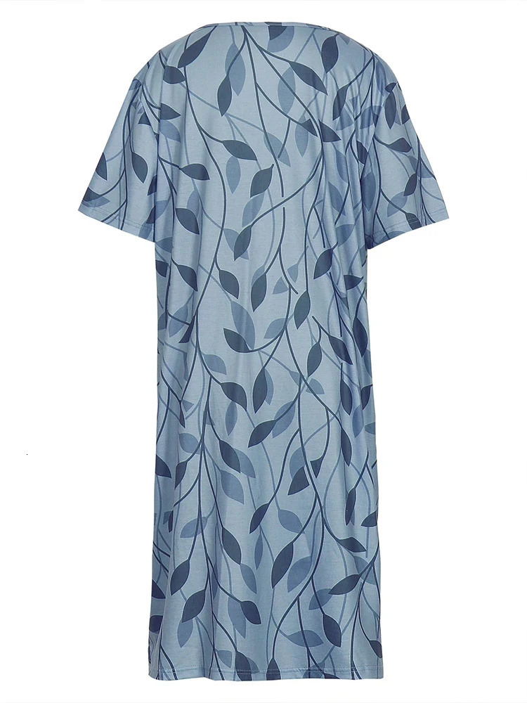 Plus Size 2024 Summer Womens Vneck Printed Pattern Dress Loose Zipper 250506