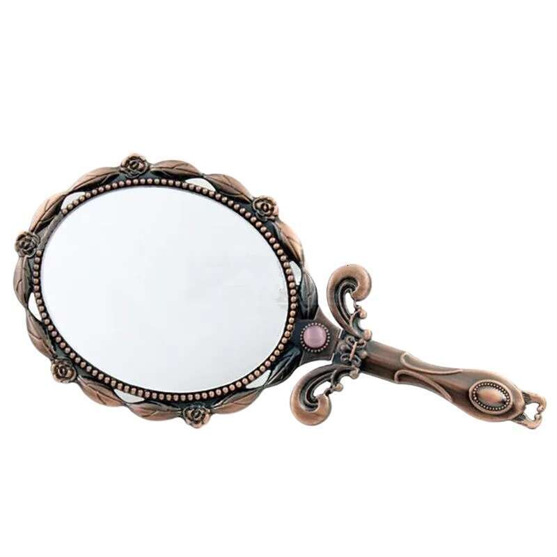 Retro Decorative Mirror Vintage Oval Round Beauty Vanity Makeup Mirror Hand Held Mirror Women Makeup Espejo Decorativo Retro Retro Dekorativer Spiegel