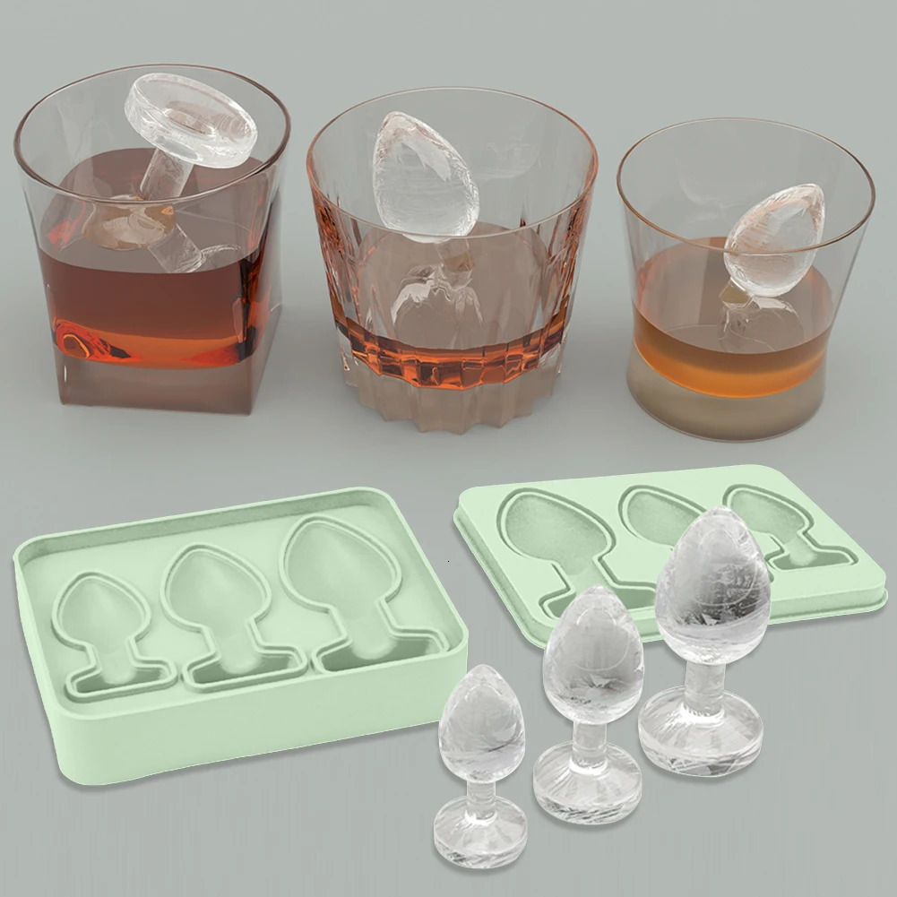Ice Cube Tray Silicone Prank Butt Plug Shaped Ice Cube Molds Household Whiskey Cocktails Ice Maker Kitchen Gadget Accessories 250515