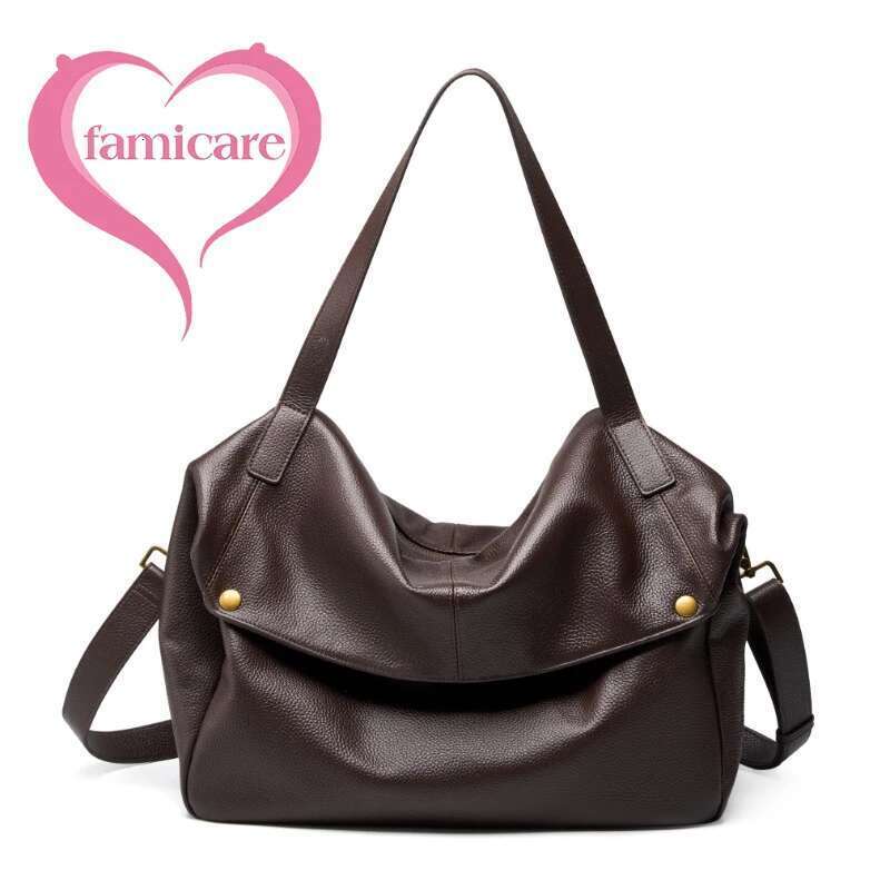 2025 New Large Capacity Women's Shoulder Bag Genuine Leather Tote Casual Handbag for University Students And Commuters Crossbody