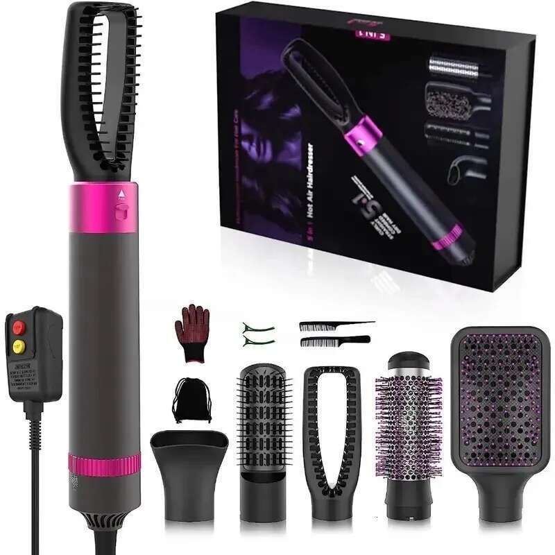 Homefish 5 in 1 Hair Hot Air & Volumizer Styler Set With Interchangeable Brush Head Negative Ionic Blow Dryer