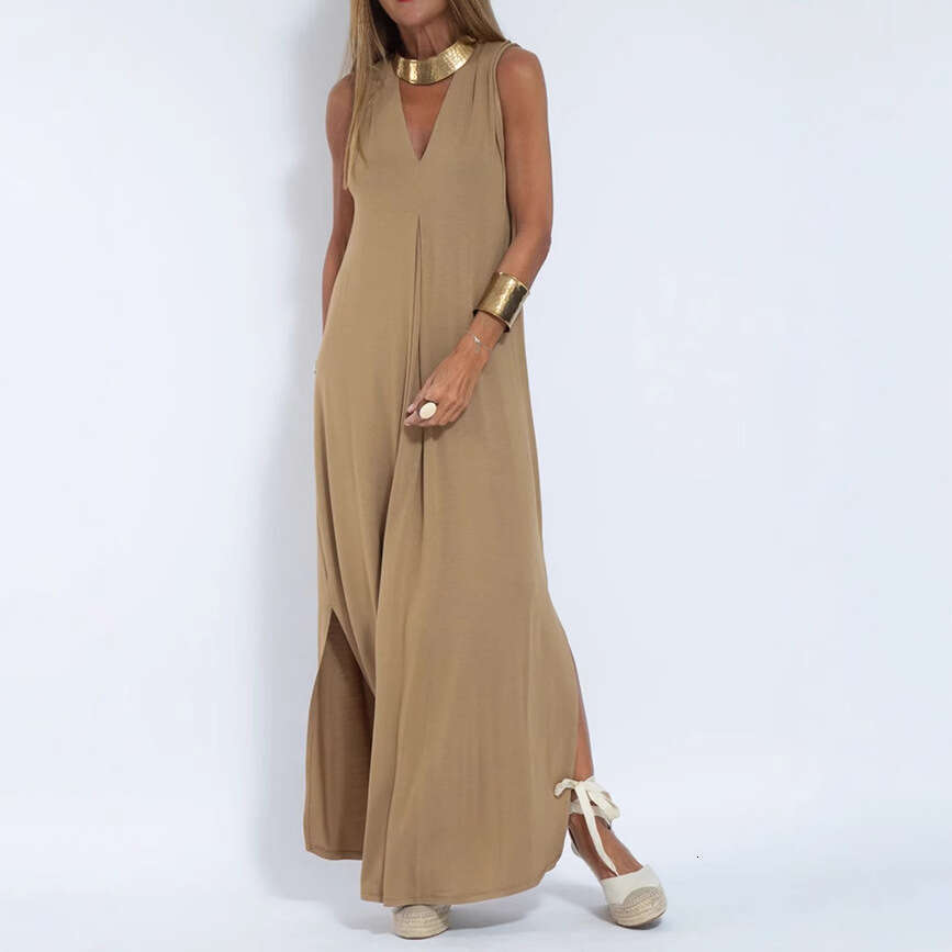 White Dress Maxi Dress New Solid Color Pullover V-Neck Dress Cardigan Jacket Set For Women KQ
