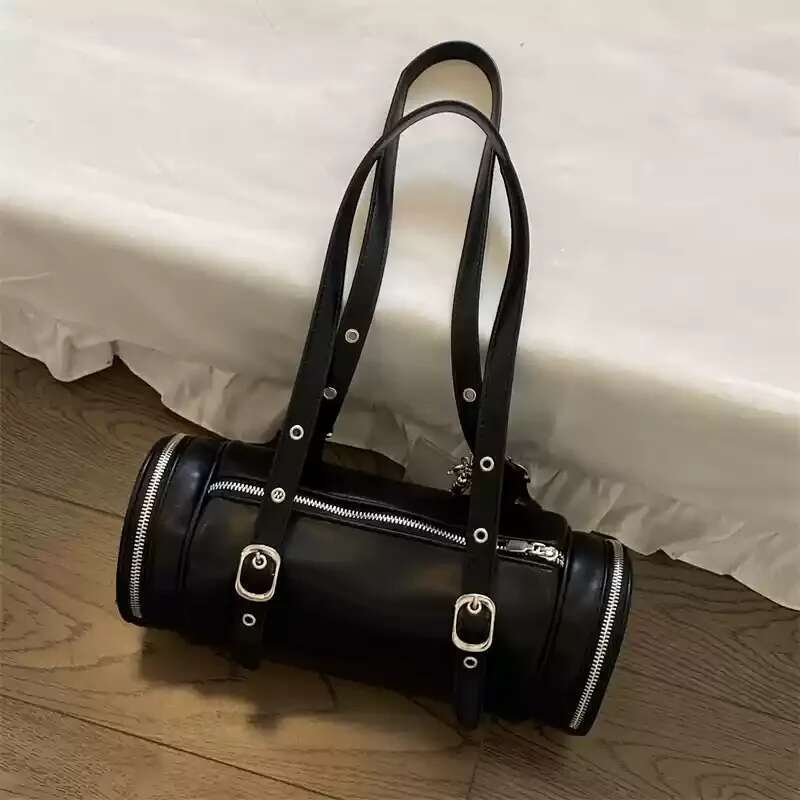 Barrel-Shaped Ita Bolsos Mujer PU Transparent Hand Bag Ladies Spice Girl Sac Femme Korean Shoulder Bags For Women Pillow Bolsas