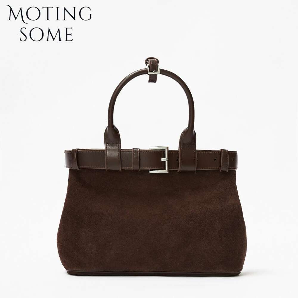 Motingsome Warm Winter Bags Woman Fashionable Handbag Natural Suede Genuine Leather Shoulder Purse Daily Bag 2025 New