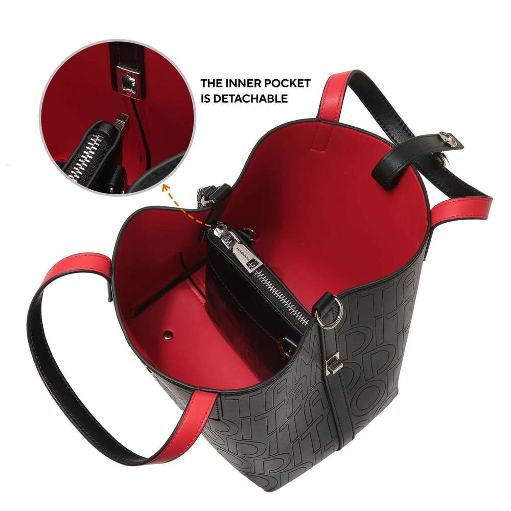 ITAMOOD Large Capacity Tote Bag Black With Adjustable Shoulder Strap Original Designer Crossbody Handbag For Mother's Day's Gift