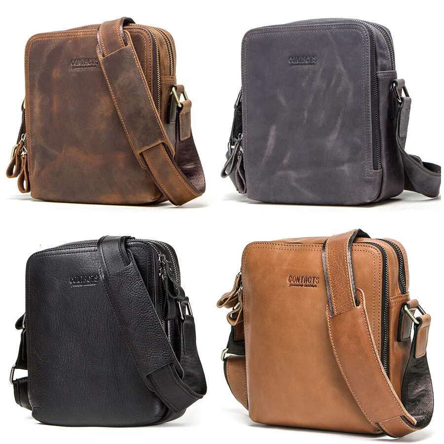 contacts new genuine leather mens messenger vintage shoulder bags for 7 9 ipad mini high quality male crossbody bag