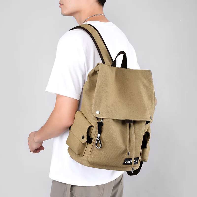 Retro canvas computer backpack, large capacity, casual simple, high school and college backpack