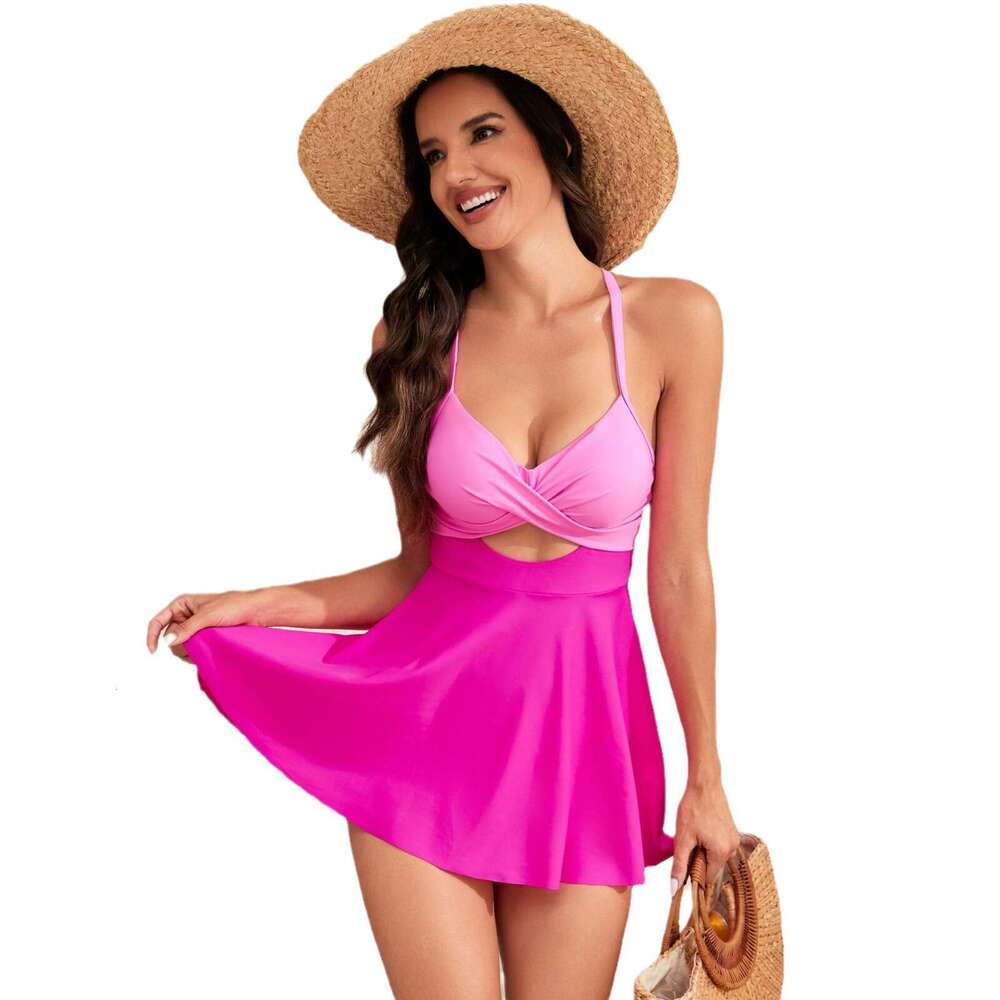 24 year old women's explosive split cross skirt swimsuit Tankini bikini 2025 temperament versatile new trendy clothing ins