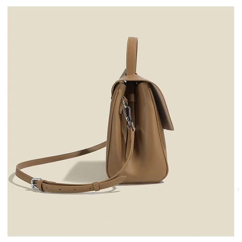 France Niche Design 2024 Women Handbag Split Cow Leather High Capacity Crossbody Shoulder Bags Solid Color Shopper Tote Grey
