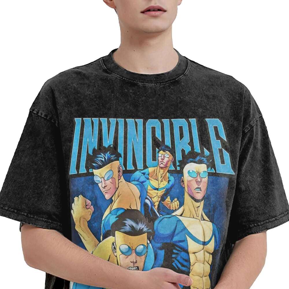 Retro Invincible Cartoon Comic Bootleg T Shirt Vintage Style For Men Women 100% Cotton T-Shirts Tee Tops
